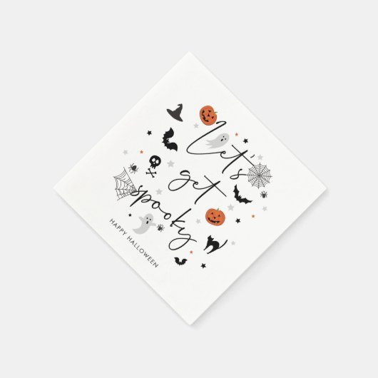 Serviette En Papier Soyons éffrayants de la fête d'Halloween blanc (Coin)