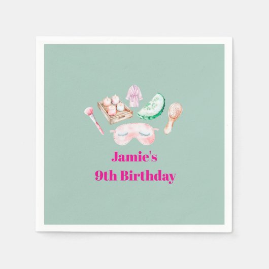 Serviette En Papier Spa Day Kid's Party  (Devant)