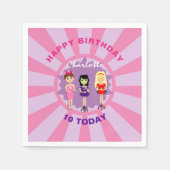 Serviette En Papier Spa Pamper Girly Kids mignonne Bonne fête d'annive (Devant)