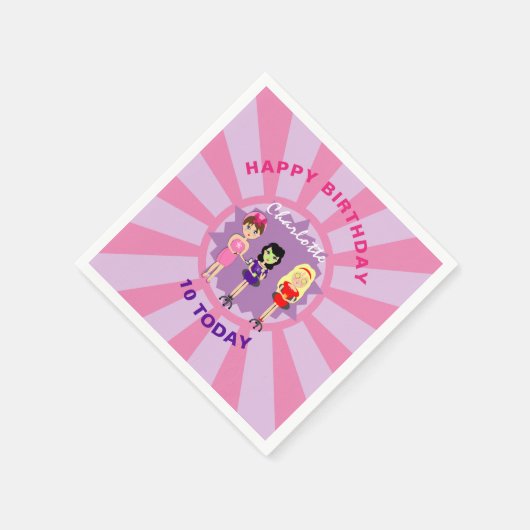 Serviette En Papier Spa Pamper Girly Kids mignonne Bonne fête d'annive (Coin)