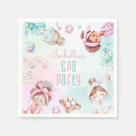 Serviette En Papier Spa party Pamper party pastel Anniversaire (Devant)