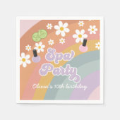 Serviette En Papier Spa Party Retro Rainbow Anniversaire (Devant)