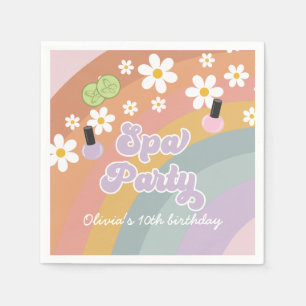 Serviette En Papier Spa Party Retro Rainbow Anniversaire