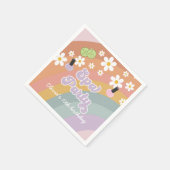 Serviette En Papier Spa Party Retro Rainbow Anniversaire (Coin)