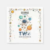 Serviette En Papier Space Adventure 2nd Birthday | Outer Space Party (Devant)