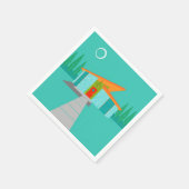 Serviette En Papier Space Age Cartoon House Cocktail Napkins (Coin)