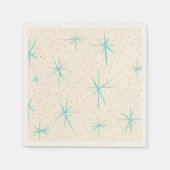 Serviette En Papier Space Age Turquoise Starburbs Papier Napkin (Devant)