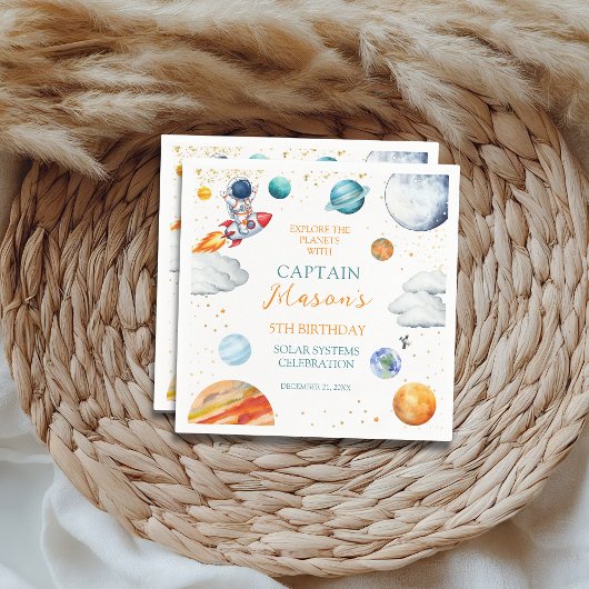 Serviette En Papier Space Astronaut Birthday