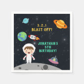 Serviette En Papier Space Astronaut Birthday Party-Blast Off Design" (Devant)