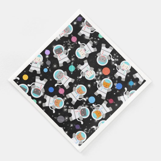 Serviette En Papier Space Kittens Chat Astronaut Motif mignon (Coin)