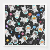 Serviette En Papier Space Kittens Chat Astronaut Motif mignon (Devant)