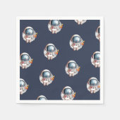 Serviette En Papier Space Man Rocket Ship Moon Anniversaire (Devant)