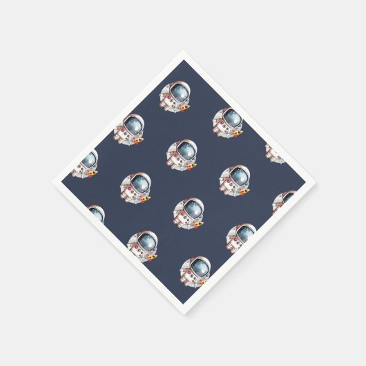 Serviette En Papier Space Man Rocket Ship Moon Anniversaire (Coin)