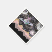 Serviette En Papier Space Mountains Gold Starry Sky Galaxy Planètes (Coin)