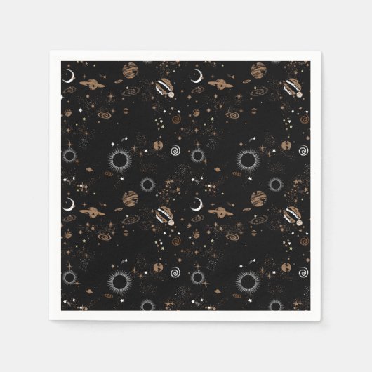 Serviette En Papier Space Pattern  (Devant)