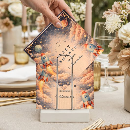 Serviette En Papier Space Rocket Clouds Baby Shower
