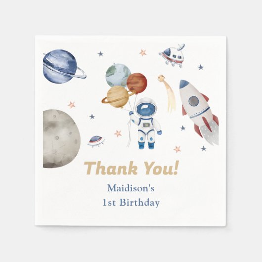Serviette En Papier Space Rocket Planètes Papier Plaques (Devant)