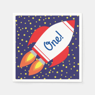 Serviette En Papier Space Rocket Star Navire 1ère fête d'anniversaire 