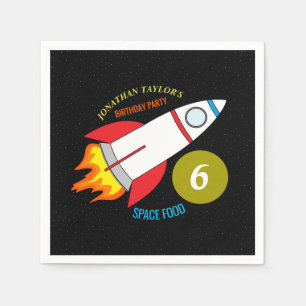 Serviette En Papier Space Rocket to the Moon Children's Birthday