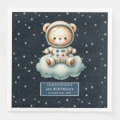 Serviette En Papier Space Teddy Bear Astronaut Napkins Garçon Annivers (Devant)