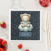 Serviette En Papier Space Teddy Bear Astronaut Napkins Garçon Annivers (En situation)