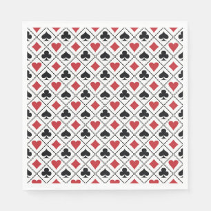 Serviette En Papier Spade, diamond, heart  & club playing card pattern