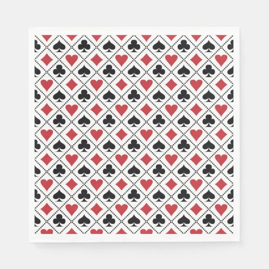 Serviette En Papier Spade, diamond, heart & club playing card pattern (Devant)
