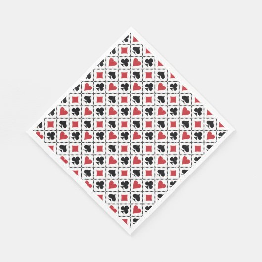 Serviette En Papier Spade, diamond, heart & club playing card pattern (Coin)