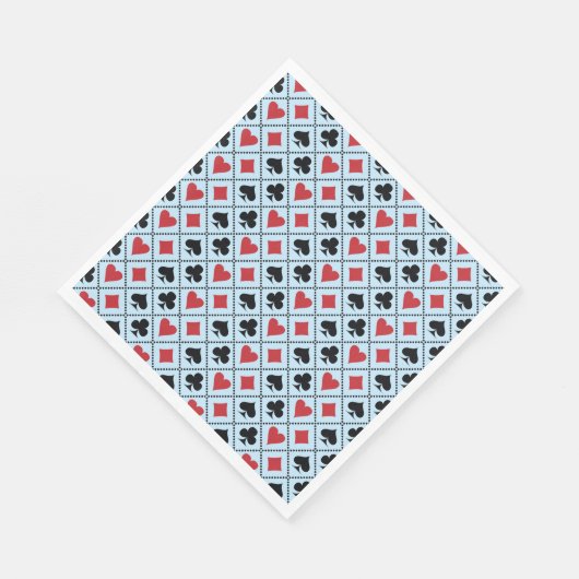 Serviette En Papier Spade, diamond, heart &club playing card pattern (Coin)