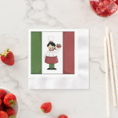 Serviette En Papier Spaghetti Dîner Chef italien plaque papier (En situation)