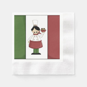 Serviette En Papier Spaghetti Dîner Chef italien plaque papier