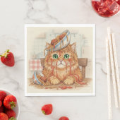 Serviette En Papier Spaghetti Kitty, Orange, Serviettes (En situation)