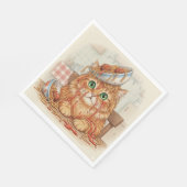 Serviette En Papier Spaghetti Kitty, Orange, Serviettes (Coin)