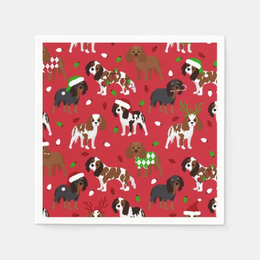 Serviette En Papier Spaniel de Christmas (Devant)