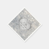 Serviette En Papier Sparkle Coeur d'argent 25e anniversaire Mariage (Coin)