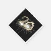 Serviette En Papier Sparklers du 20e anniversaire sur Noir (Coin)