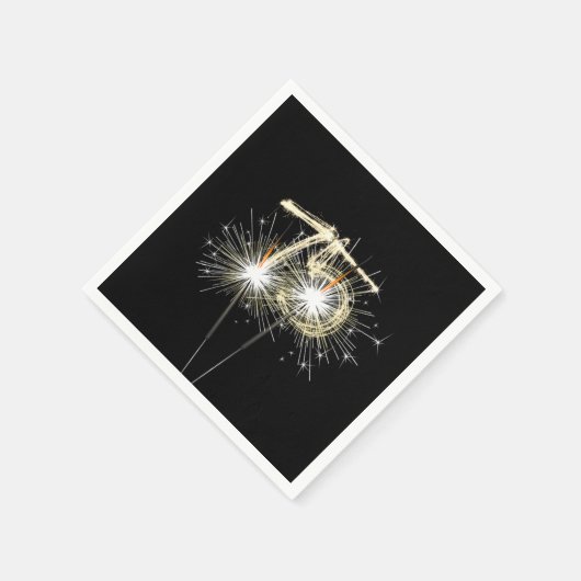 Serviette En Papier Sparklers du 75e anniversaire sur Noir (Coin)