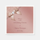 Serviette En Papier Sparkles & Rose Gold Glamour Birthday (Devant)