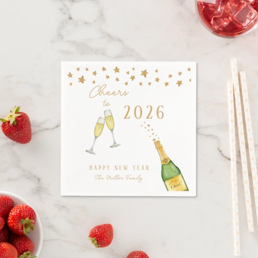 Serviette En Papier Sparkling Champagne Cheers to New Year Party (En situation)