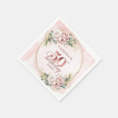 Serviette En Papier Sparkling Rose Gold Blush Flowers 50th Birthday  (Coin)