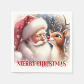 Serviette En Papier Sparkling Santa Rudolph Xmas Table Napkins (Devant)