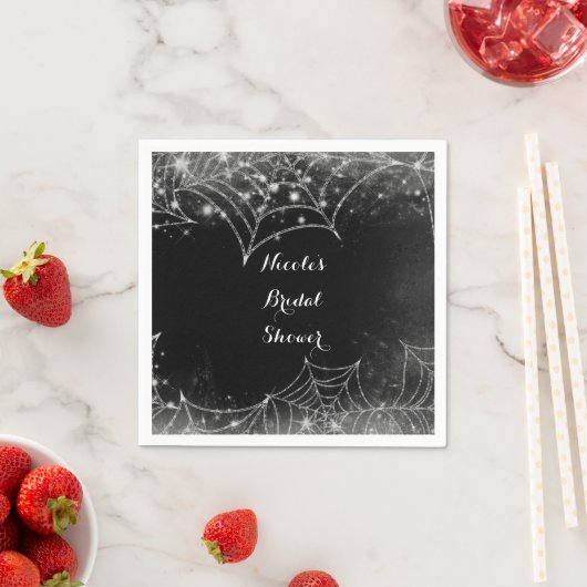 Serviette En Papier Sparkling Spiderwebs Halloween Party (En situation)