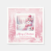 Serviette En Papier Sparkling Winter Scene Pinkmas Christmas Napkins (Devant)