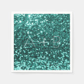 Serviette En Papier Sparkly Aqua Turquoise Mint Sequin Sparkly Parties (Devant)