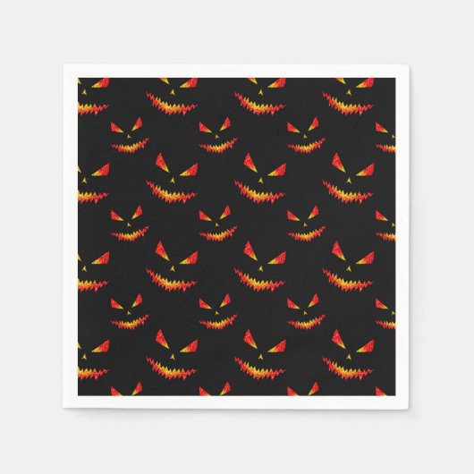 Serviette En Papier Sparkly Jack O'Lantern face motif Halloween (Devant)