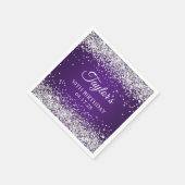 Serviette En Papier Sparkly Silver Parties scintillant Royal Purple 30 (Coin)