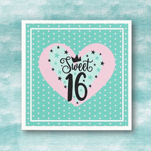 Serviette En Papier Spécial 16e anniversaire sucré 