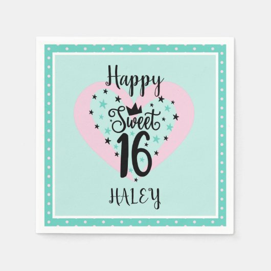 Serviette En Papier Special Sweet 16 Birthday Party (Devant)