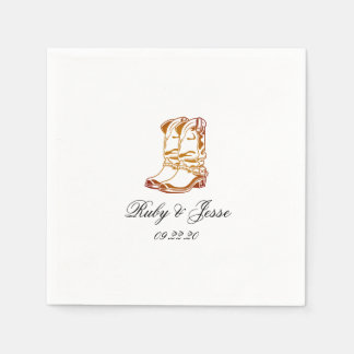 Serviette En Papier Spécial Western Dark Brown Mariage