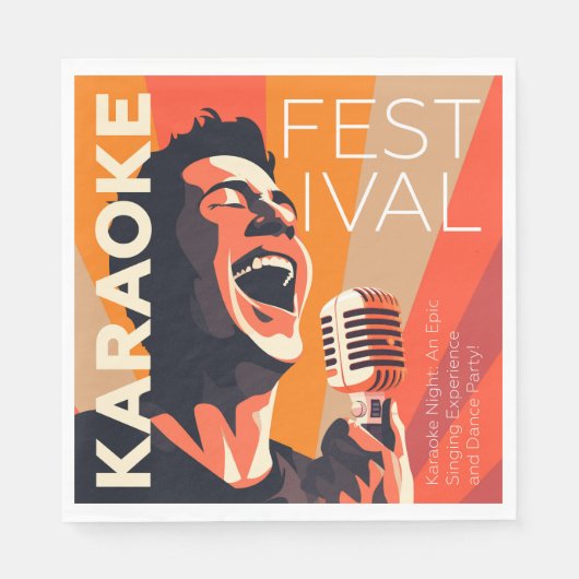 Serviette En Papier Spectacle du Karaoke (Devant)